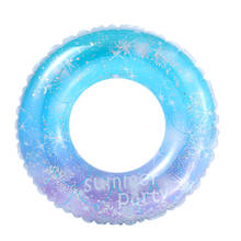 Rooxin boia inflável para piscina, boia de natação em círculo brilhante para piscina, brinquedos de festa para crianças e adultos 2024 - compre barato