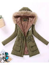 new winter military coats women cotton wadded hooded jacket medium-long casual parka thickness plus size XXXL quilt snow outwear 2024 - купить недорого
