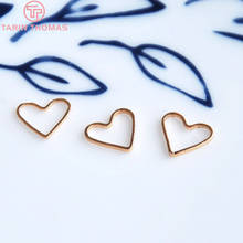 20PCS 8.5x9.5MM 24K Champagne Gold Color Plated Brass Heart Shape Closed Rings High Quality Diy Jewelry Accessories 2024 - buy cheap