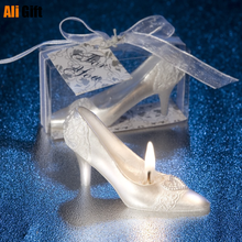 2022 Romantic Marriage Proposal Gift Wedding Candle Confession Cinderella Crystal Shoes Girlfriend Candles Decoration Decor 2024 - buy cheap