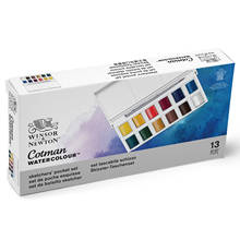 Winsor & Newman-Juego de 12 colores, pigmento sólido de uñas, 12 Medias sartenes y un pincel, bolígrafo 2024 - compra barato