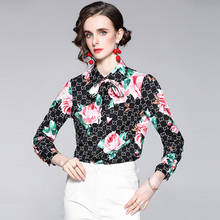 Spring Long Sleeve Shirt Women Designer Runway Tops Print Vintage Blouses Ladies Office Shirts Casual Blusas Mujer De Moda 2024 - buy cheap