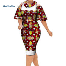 Vestidos africanos para mulheres bazin ricos, vestido de manga com babados sexy, iki de painel, plus size, roupas femininas africanas tradicionais wy5149 2024 - compre barato