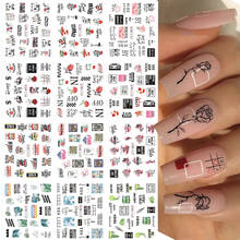 12 styles English word summer plants Nail Stickers Nail Art Water Decals Transfer Sliders Decorations for Manicure 2022 new 2024 - buy cheap