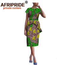 2022 Summer African Dresses for Women O-Neck Short Sleeve Knee Length Dress Dashiki Ankara Print Attire Floral Wear A722594 2024 - buy cheap