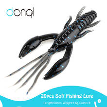 DONQL 20pcs/bag Soft Bait Silicone Fishing Lures Shrimp 50mm Wobblers Crankbaits Fishing Artificial Baits Easy Shiner Worm Lures 2024 - купить недорого