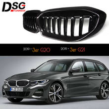 Grade de fibra de carbono + abs preto brilhante para bmw nova série 3 2019 - ? Sedan g21 e rodada g21 2024 - compre barato