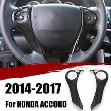 2pcs ABS carbon fiber steering wheel decorative cover trim for Honda Accord 9th 2014 2015 2016 2017 2024 - buy cheap