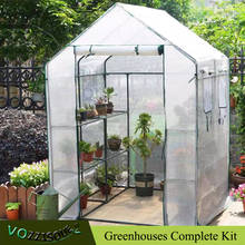 HOT Outdoor Gardening Large Greenhouses Complete Kit Flower Plant Keep Warm Green House with Frame Roll-up Zipper Plastic Cover 2024 - buy cheap