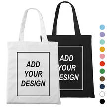 Custom Tote Bag Shopping Add Your Text Print Original Design White Zipper Unisex Fashion Travel Canvas Bags 2024 - buy cheap