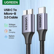 Ugreen USB C to Micro B 3.0 Cable 5Gbps 3A Fast Data Sync Cord For Macbook Hard Drive Disk HDD SSD Case USB Type C Micro B Cable 2024 - купить недорого
