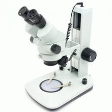 Microscopio con Zoom Binocular FYSCOPE estéreo 7X-45X, soporte de pista, microscopio con Zoom Binocular estéreo con luces LED de doble aumento 2024 - compra barato