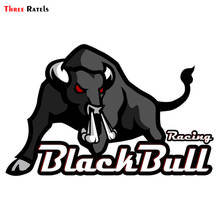 Three Ratels TRL430# 15x10cm Funny Car Stickers Black Bull Racing Pvc Colorful And Decals 2024 - buy cheap