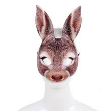 Máscara cosplay de coelho, fantasia de coelho para carnaval, dia das bruxas, cosplay, animais, acessórios para festa, adereço 2024 - compre barato