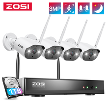 ZOSI-Sistema inalámbrico de seguridad para el hogar, Kit de Videovigilancia IP de 8 canales, CCTV, H.265, 1080P, NVR, cámara de grabación de vídeo exterior de 2MP, WiFi 2024 - compra barato