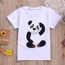 Novas camisetas de meninos e meninas 2019, camisetas engraçadas de desenhos animados de panda, kawaii, manga curta, estampa, verão, camisa para crianças 2024 - compre barato