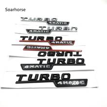 Soarhorse 1 Pair BITURBO TURBO 4MATIC Emblem Badge Letters Car Front Fender Stickers for Mercedes Benz AMG 4 Matic 2024 - buy cheap