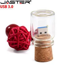 JASTER best selling USB 3.0 glass drift bottle cork  4GB 8GB 16GB 32GB 64GB pen holder wedding commemorative U disk 2024 - buy cheap