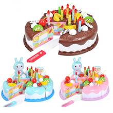 37pcs Kitchen Toys Cake Food DIY Pretend Play Fruit Cutting Birthday Toys for Children Plastic Educational Baby Kids Gift 2024 - buy cheap