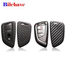 Bilchave fibra de carbono silicone remoto carro chave caso capa fob para bmw x1 x5 x6 f15 f16 1 2 5 7 series 2014 - 2018 titular 2024 - compre barato