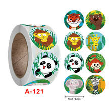 500 Pcs/roll Zoo Animals Cartoon Stickers for Kids Classic Toys Sticker School Teacher Reward Sticker 5 Designs Pattern Lion 2024 - buy cheap