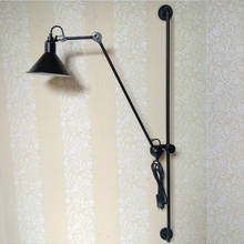 Luminária de parede industrial retrô, luminária de parede com braços longos e ajustável, lâmpada de ferro antiga para quarto 2024 - compre barato