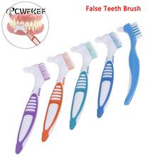 Multi-Layered Bristles False Teeth Brush Oral Care Tool Two-tone Denture Brush Teeth Whitening ,Denture Cleaning Brush 2024 - buy cheap