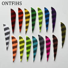 ONTFIHS 50Pcs 2.5inch Striped One Side Parabolic Archery Fletches Feather Natural Turkey Feathers Arrow fletching - Right WING 2024 - buy cheap