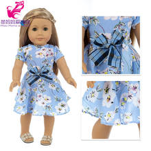 Vestido de flores para muñeca, adecuado para niñas de 18 pulgadas, juguete de regalo 2024 - compra barato