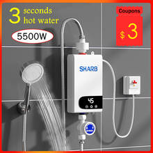 Electric Water Heater Kitchen Tap Conector Instant Hot Water Faucet Adapter 220V 5500W Water Heater Bathroom Accessories