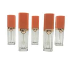 Novo 8ml vazio lábio gloss tubos quadrado laranja tampa clara lábio esmalte tubo mini amostra frascos cosméticos embalagem recipiente 2024 - compre barato