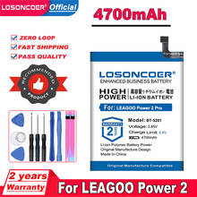 Losoncoer-bateria de telefone substituta para leagoo power 2 pro, smartphone com suporte e adesivos, 4700mah 2024 - compre barato