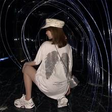 Harajuku White Loose Gothic T Shirt Women Clothes Short Sleeve Tops Graphic Tees Tshirt Summer Long Tees Womens Clothing Tshirt 2024 - buy cheap