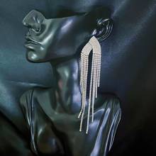 Trendy new shiny crystal Tassel Earrings women's fashion jewelry luxury party dress earring accessories 2024 - buy cheap