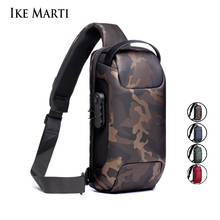 IKE MARTI Shoulder Bag For Men Waterproof USB Male Shoulder Crossbody Bag Anti-Theft Short Travel Messenger Chest Sling Bag 2024 - купить недорого