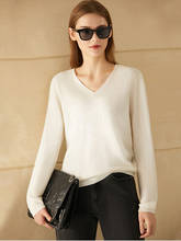Amii Minimalism Winter Simple Women's Sweater Fashion 100%wool Solid Vneck Loose Female Pullover Tops Winter Coat Women 12041046 2024 - buy cheap