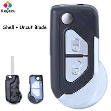 KEYECU Replacement Folding Flip Remote Car Key Shell Case With 2 Buttons VA2/ HU83 Blade - FOB for Citroen C3 C5 DS3 2009-2017 2024 - buy cheap