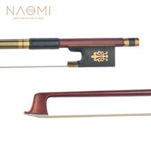 Naomi 4/4 tamanho violino/arco de violino ipe arco redondo vara ébano sapo com embutimento pavão arco requintado 2024 - compre barato