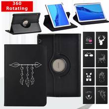 Tablet 360 Rotating Case for Huawei MediaPad T3 10 9.6"/T5 10 10.1" Simple White Image Series Leather Stand Cover + Free Stylus 2024 - buy cheap