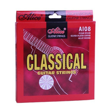 Cordas de guitarra clássica conjunto 6-string guitarra clássica clara cordas de náilon prata banhado a cobre liga ferida-alice a108 2024 - compre barato