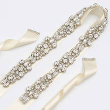 MissRDress Rhinestones Wedding Dress Belt Handmade Pearls Bridal Belt Diamond Crystal Bridal Sash For Wedding Gown JK831 2024 - buy cheap