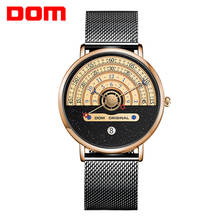 Watch Men DOM Brand Waterproof Unique Moon Star Hands Concept Calendar Fashion Personality Male Student Quartz Wristwatch M-1288 2024 - buy cheap