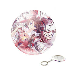 Chaveiro projeto touhou anime hakurei reinu, chaveiro de desenhos animados com espelho de maquiagem para mochila/bolsa acessórios ou coleção 2024 - compre barato