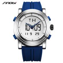 Часы наручные SINOBI Мужские Цифровые, спортивные водонепроницаемые кварцевые в стиле милитари, с хронографом, черные Geneva 2024 - купить недорого