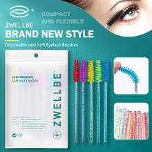 zwellbe Good Quality Disposable 50 Pcs/Pack Crystal Eyelash Makeup Brush  Diamond Handle Mascara Wands Eyelash Extension Tool 2024 - купить недорого