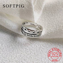 INZATT Настоящее 925 пробы Серебряное регулируемое кольцо с улыбающейся улыбкой для модных женщин, милое ювелирное изделие на день рождения, подарок 2024 - купить недорого