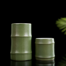 Jingdezhen caneca de cerâmica feita à mão com design de bambu teacup criativa simples caneca de água retrô escritório filtro copo de chá com alça e tampa 2024 - compre barato