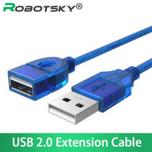 Удлинительный кабель USB 2.0 Robotsky, штекер-гнездо, для подключения ПК, клавиатуры, принтера, камеры, мыши, игрового контроллера 2024 - купить недорого
