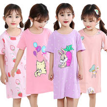 Summer Girls Nightgown Cotton Kids Nightdress Baby Pajamas Children Clothing Short Sleeved Pajamas Dress Girl Sleepwear gecelik 2024 - buy cheap