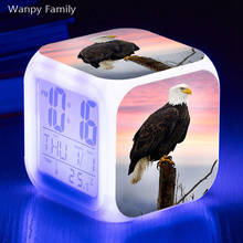 Novo plástico 7 cores brilhante led digital despertador presente das crianças águia multifunções flash relógios eletrônicos reloj 2024 - compre barato